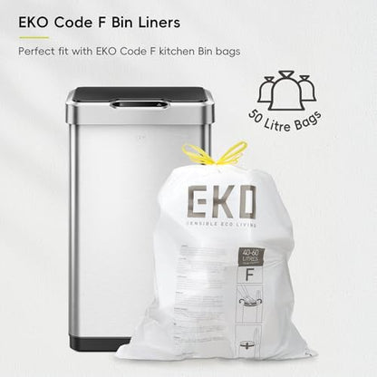 EKO Mirage-T 50 Liter / 13.2 Gallon Touchless Rectangular Motion Sensor Trash Can, Brushed Stainless Steel Finish - size: Mirage 50L - Stainless Steel