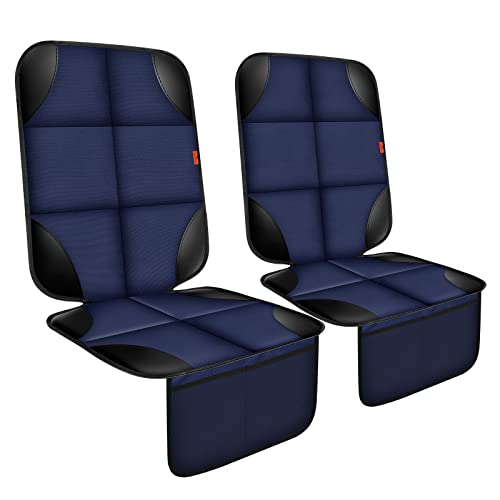 XHYANG Car Seat Protector 1 Pack Car Seat Cushion Mat Thickest Padding,Waterproof 600D Fabric Car Seat Covers for Non-Slip Backing Mesh Pockets for Baby and Pet (Blue, 2 Pcs) - color: Blue, size: 2 Pcs