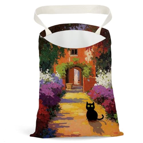 Black Cat Car Trash Bag, Car Trash Bag Hanging, Waterproof Cars Back Seat Hanging Organizer and Storage Trash Bags for Vehicle Travelling Camping Garden Cat Decor - color: Cat06