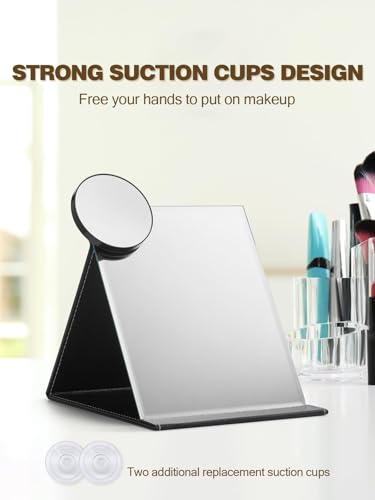 Macaki 40X Magnifying Mirror with 2 Suction Cups, 3.5 inches Magnified Makeup Mirror and Slant Tweezers,Black,1PC - color: Black-40x