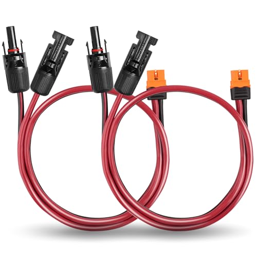 MOOKEERF Solar to XT60i Cable - 2PCS 2FT Solar Panel to XT60i Adapter Connector Extension Cable for Portable Power Station - size: 2FT