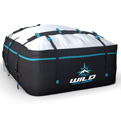 Rooftop Cargo Carrier - 19 Cubic Feet (XL), Waterproof Soft Shell Car Roof Cargo Carrier, Heavy Duty Car Top Luggage Cargo Bag with Patented Door Hooks and Non-Slip Mat - size: 19 Cubic Feet