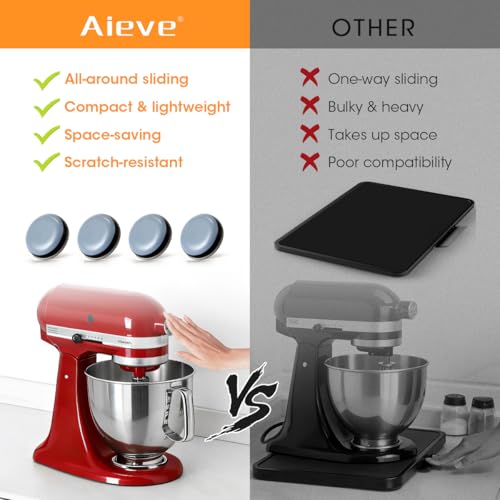 Aieve Appliance Slider, 24 Pcs Small Appliance Rollers Kitchen Gadgets, Self Adhesive Caster Wheels Kitchen Finds Home Must Have Countertop Accessories for Mixer Coffee Maker Air Fryer - size: 24Pcs