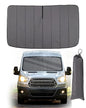 Insulated Blackout Windshield Cover for Privacy & Sun Protection, All-Season Van Life Camping Window Shade, Fit for Ford Transit 150 250 350 Medium/High Roof 2015-2025, Gray - size: Front Windshield