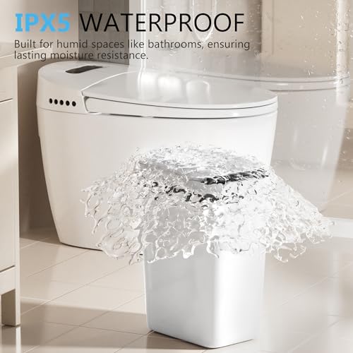 jinligogo 3Pack Bathroom Small Trash Can with Lid, 2.6 Gallon Touchless Automatic Garbage Can Slim Waterproof Motion Sensor Smart Trash Bin for Bedroom, Office, Living Room-White - color: White