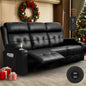 RV Loveseat Recliner Sofa, 3 Seat Wall Hugger Massage Reclining RV Couch with USB, Insert Pockets, Cup Holders, 150° RV Recliners Sleeper Sofa for RV Furniture & Home Theater Seating - color: Black, size: 3 Seat-G1