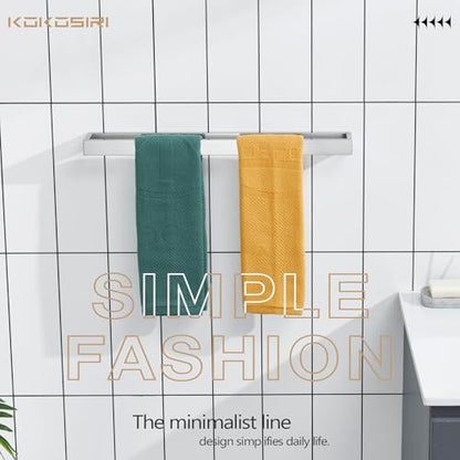 KOKOSIRI Towel Bar Brushed Nickel Bath Towel Hanger Holder 24-Inch Kitchen Rack Stainless Steel for Bathroom Hardware Wall Mount, 1 Pack B4008BR-L24 - color: Brushed Nickel, size: 24-Inch
