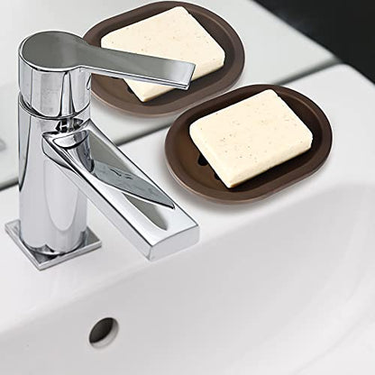 Topsky 2 Pcs Soap Dish for Shower, Double Layer Draining Soap Box with Drip Tray, Plastic - Bronze - color: Bronze