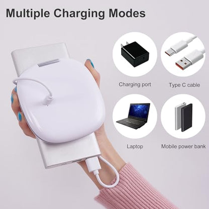 Mocado Compact LED Magnifying Travel Makeup-Mirror - 4 inches 1X/10X Magnification Small Hand Pocket Dimmable Double Sided USB Rechargeable Touch Screen, Portable Tabletop Cosmetic (White) - color: White