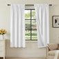 H.VERSAILTEX Linen Look 100% Blackout Curtains 63 Inches Long for Bedroom Rod Pocket 42 Inches Wide Linen Textured Thick Window Curtain Drapes with White Backing, White, 2 Panels - color: White, size: 42"W x 63"L (Pack of 2)