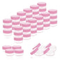5 Gram Sample Containers with Lids, Mini Makeup Containers, Empty Plastic Travel Cosmetic Containers with Labels(50 Count, Pink Lid) - color: Pink