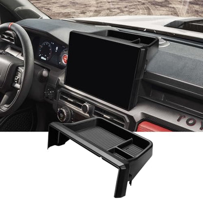 Ecarzo Dashboard Storage Box for Toyota Tacoma 2024 2025 2026, 14-Inch Screen Rear Tray Organizer, ABS Dashboard Storage Tray with Anti-Slip Liner, Center Console Accessory for Daily Essentials - size: Toyota Tacoma 2024-2026 14-Inch Screen Rear Tray