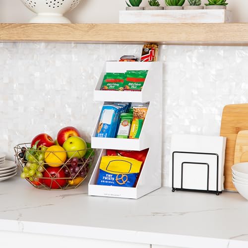 Mind Reader Coffee Tea Utensil and Condiment Station, Countertop Organizer, Coffee Bar, Kitchen, 6" L x 9" W x 16" H, White (Pack of 2) - size: 3 Tier (Pack of 2)
