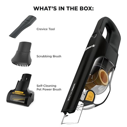 Shark UltraCyclone™ Pet Pro Plus Cordless Hand Vacuum, Powerful Suction, Handheld Vacuum for Car & Home, Pet Power Brush, Crevice Tool, Scrubbing Brush, XL Dust Cup, Black, CH951 - style: UltraCyclone Pet Pro Plus - Black