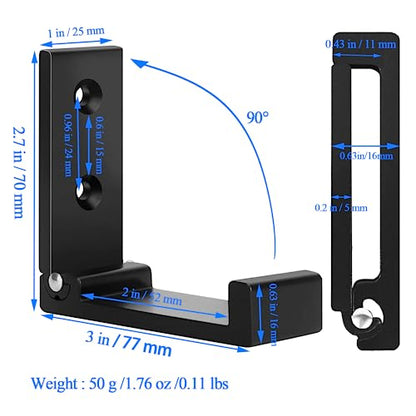OHIYO Folding Coat Hooks 4pcs Foldable Hook Wall Mounted for Hanging Coat, Jacket, Towel Heavy Duty Wall Hooks Aluminum Alloy Fold up Hooks Headphones Holder Bearing Load 33lb (Black) - color: Black-4 Pack