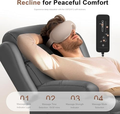 Reclining Loveseat, 55.1" RV PU Leather Wall Hugger Recliner Love Seats Sofa with Charging Station, Removable Armrest, Cup Holder, Double Recliners Couch, Manual Love Seat for Living Room - color: Dark Gray, size: Hera - Loveseat