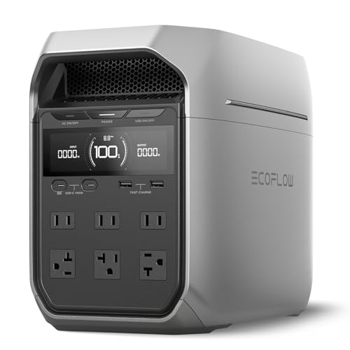 EF ECOFLOW Portable Power Station DELTA 3 Plus, 1024Wh LiFePO4 (LFP) Battery, 1800W AC/140W USB-C Output, Solar Generator (Solar Panel Optional) for Home Backup, Camping&RV - style: DELTA 3 Plus