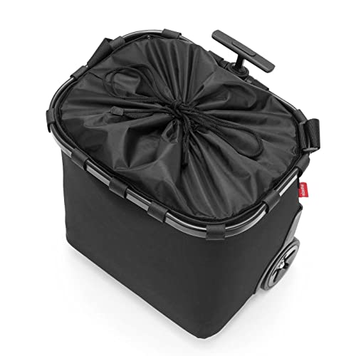reisenthel carrycruiser Black Frame/Black - Portable Shopping Trolley with Sturdy Aluminum Frame, Shoulder Strap and Removable mesh Inner Bag -Water-Repellent - color: Black/Black