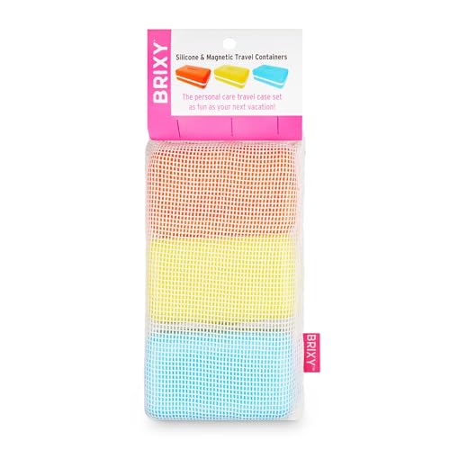 BRIXY Beauty Bar Travel Case Set – 3 Pack Soap Bar Travel Containers, Leakproof Portable Soap Holder, Durable Silicone, Magnetic Seal, TSA Friendly (Yellow, Blue, Orange) - color: Yellow, Blue, Orange