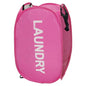 Pop Up Laundry Hamper Collapsible Laundry Basket Mesh Foldable Pink Dirty Clothes Hamper with Handles for Home, Bathroom, Bedroom, Travel, Cruise - color: Pink