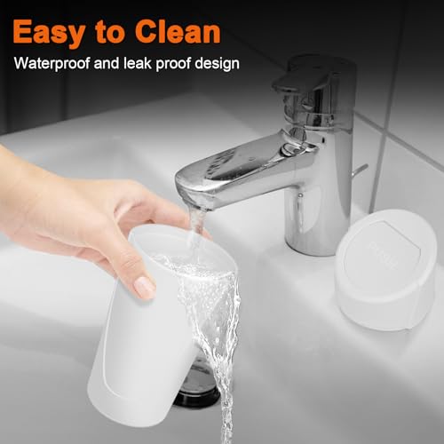 Car Trash Can, 2 Packs Mini Car Garbage Can Cup Holder with Lid | Leakproof Car Trash Bin with 60 Trash Bags, Vehicle Front Back Seat Organizers and Storage for Car, Home, Office, White - color: White