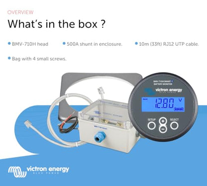Victron Energy BMV-710H Smart Battery Monitor with Shunt - 60-385 VDC - Display and Bluetooth - Grey - style: BMV 710H Smart - Bluetooth + High Voltage