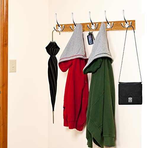 IBosins 14 Pack Big Triple Coat Hooks Wall Mounted with 28 Screws, Matte Nickel Retro Three Prongs Wall Hooks Utility Rustic Hooks for Coat, Bag, Towel, Hat