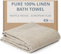 Pure 100% Linen Bath Towel - 30x60-inch Lightweight Travel Towel - Linen Beach Towel Waffle Weave Quick Dry Hair Towel - Thin Towels for Bathroom - color: Natural Linen, size: Bath Towel