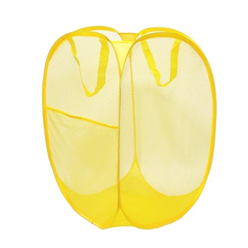 Pop up hamper, the upgraded laundry basket with breathable side pocket mesh. Ideal for room, apartment, dormitory, travel, business trip & kids storage (1,yellow) - color: Yellow