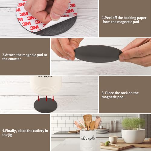 Magnetic RV Utensil Holder - Portable Metal Cutlery Organizer for Campers and Kitchen with Adhesive Magnet, Stylish Countertop Organizer and Kitchen Decor Caddy