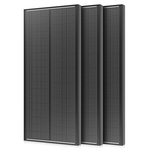 300 Watt Solar Panel, 25% High-Efficiency, 3PCS 100W Solar Panels, 18BB N-Type, Monocrystalline PV Modules, for RV, Marine, Rooftop, Farm and Off-Grid System - style: 300W-100W 3PC