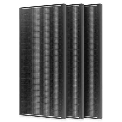 300 Watt Solar Panel, 25% High-Efficiency, 3PCS 100W Solar Panels, 18BB N-Type, Monocrystalline PV Modules, for RV, Marine, Rooftop, Farm and Off-Grid System - style: 300W-100W 3PC