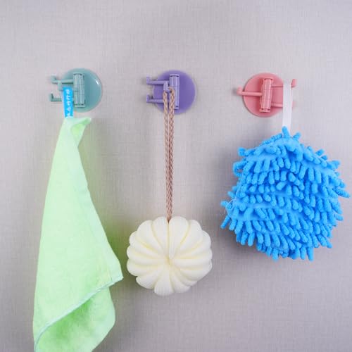 4 Packs Hanging Hooks Multifunctional Wall-Mounted Swivel Hooks Fashionable, 3 Rotatable Arms Round Sticky Hooks Wall Hooks for Hanging Adhesive Bathroom Kitchen Hooks Desk