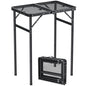 Anbte 2ft Folding Grill Table Max 29.5", 3 Adjustable Height Lightweight Camping Table with Heat-Resistant Mesh Tabletop Portable Handle, Waterproof, for Cooking BBQ Outdoor, 22.8" X 16", Black - size: 24"L x 16"W x 29.5H"