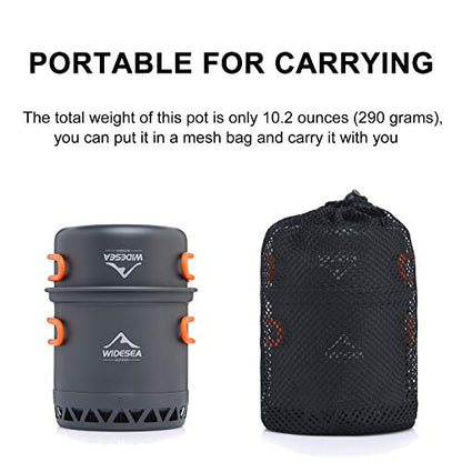 widesea Camping Cookware Outdoor Pot Pan Cooking Equipment Heat Exchange Design for Hiking Backpacking Travel - style: For 1 Person