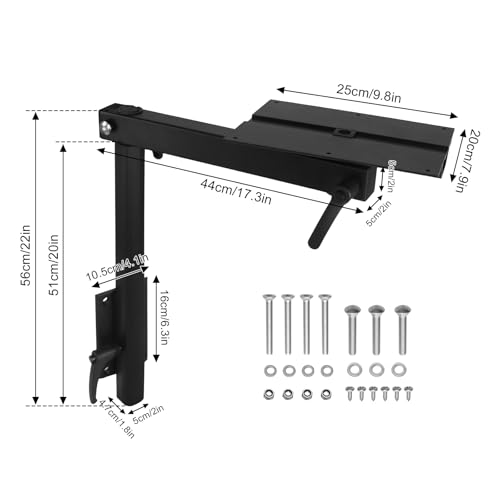 Caravan Folding Table Kit 595x580mm, Swivel Arm Leg System, Space Saving Black Folding Plywood Top for Motorhome, Camper Van Conversion, RV, Boat Interior (Black Table Leg) - color: Black Table Leg