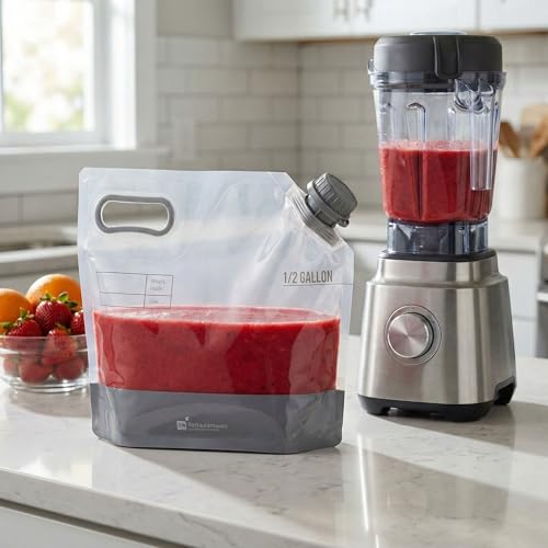 Restaurantware Cater Tek 1/2 Gallon Water Containers 10 Drink Bags - Collapsible Includes Tamper-Evident Caps Clear Plastic Beverage Bags For Catered Events Camping or Hiking Durable Handle - size: 10 Count, style: 1/2 Gallon