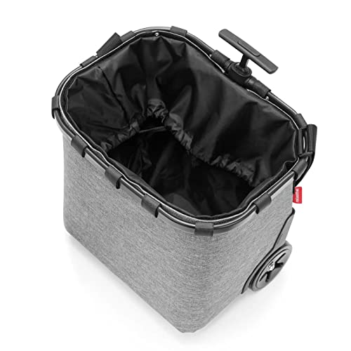 reisenthel carrycruiser Twist Silver - Portable Shopping Trolley with Sturdy Aluminum Frame, Shoulder Strap and Removable mesh Inner Bag -Water-Repellent - color: Twist Silver
