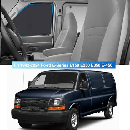 Front Side Window Sun Shade for 1996-2025 Chevy Express Cargo Van Accessories, Foldable Window Sunshade Sun Visor Protector, Side Window Shades Sun Shield Blocks UV Rays Heat, Pack of 2 - size: Silver & Black-Fit 1996-2025 Chevy Express Window