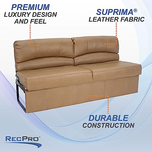 RecPro Charles RV Jackknife Sofa | Love Seat | Sleeper Sofa | Length Options 62", 68", 72" (72 Inch, Toffee) - color: Toffee, size: 72 Inch