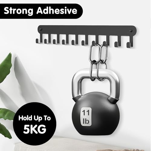 2 Pack Key Holder Wall Mount, Key Holder for Wall,Key Wall Holder, Key Hooks Hanging Keys, Key Hanger Wall Mount with 10 Hooks, Key Rack for Living Room, Kitchen, or Bathroo - color: Black-10Hooks