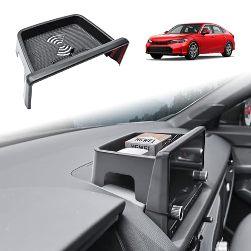 HGWEI Center Console Dash Organizer Compatible with 2022-2026 Honda Civic Accessories, Dashboard Storage Tray Sunglasses Holder for Both 7-inch and 9-inch Screen