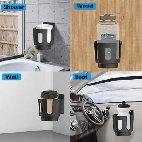 Multi-Size Wall Mount Cup Holder, Beer/Can/Drink/Wine Bottle Holder, Can Hold Mugs for Cars, Trucks, RVs, Vans, Boats