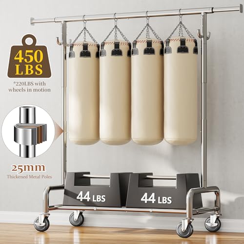 Raybee Clothes Rack, Room Organize Home Storage, 75" W & 4 Extra Hooks | 450LBS Capacity, Stainless Steel, Extendable Hanging Rod, 360° Lockable Wheels, Height Adjustable, 15-Min Tool-free Assembly - color: Chrome, style: Rod Shelf