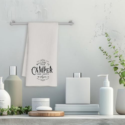Mancheng-zi Camping Kitchen Towels, Camping Dish Towels for Kitchen, Welcome to Our Camper Decorative Hand Towels, Camper Hand Towels, Camping Towels for Camper, Camping RV Decor, 16x24 Inch