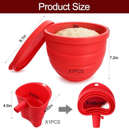 Silicone Bowl Liners for KitchenAid 5 Qt Tilt-Head Stand Mixer, Silicone Mixing Bowl Insert with Lid & Flour Funnel for Kitchen Aid Accessories and Attachments, Replacement for Kitchenaid Mixers