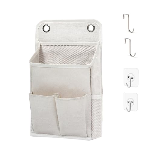 Hanging Basket for Organizing, Wall Organizer with Pockets and Over The Door Organizer，Can for Home, Closet, Office and Camper (1 White) - color: White, size: 1 pack