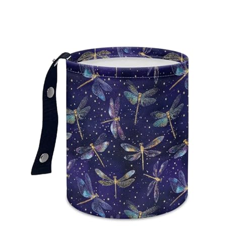 Renewold Car Trash Can Blue Dragonfly Stylish Car Organizer Storage Bag for The Back/Front/Console of Any Cars, Sedans,SUVs,Vans & Trucks, Trash Bin Automotive Garbage Cans Foldable - color: Blue Dragonfly Stylish