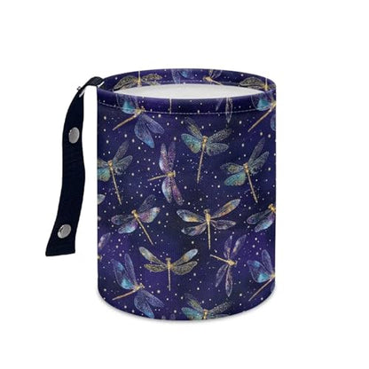Renewold Car Trash Can Blue Dragonfly Stylish Car Organizer Storage Bag for The Back/Front/Console of Any Cars, Sedans,SUVs,Vans & Trucks, Trash Bin Automotive Garbage Cans Foldable - color: Blue Dragonfly Stylish