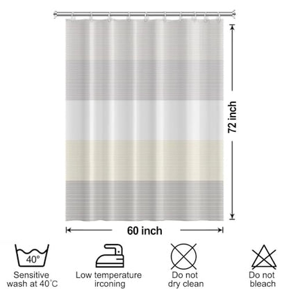 Boho Shower Curtain for Bathroom 60x72 inches White Grey Lines Waterproof Shower Curtain Set with Hooks Bohemian Stripe Fabric Stall RV Shower Curtains - color: Beige, size: 60"W x 72"L (Pack of 1)